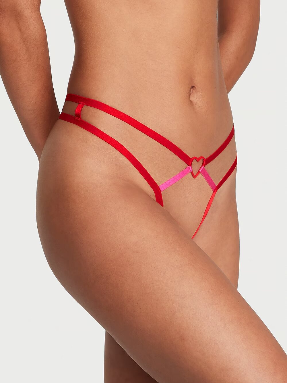 Комплект белья Victoria's Secret Very Sexy Heartware Open-Cup Strappy Demi Bra+ Thong Panty 194785QD4 фото