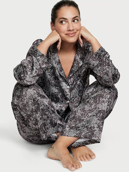 Атласна піжама Victoria's Secret Satin Long Pajama Set 406057QWW фото