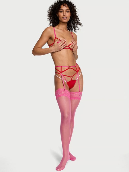 Комплект белья Victoria's Secret Very Sexy Heartware Open-Cup Strappy Demi Bra+ Thong Panty 194785QD4-3 фото